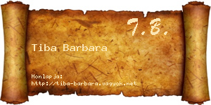 Tiba Barbara névjegykártya